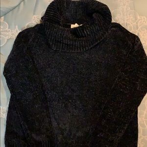Michael Kors Black chenille cowl neck sweater
